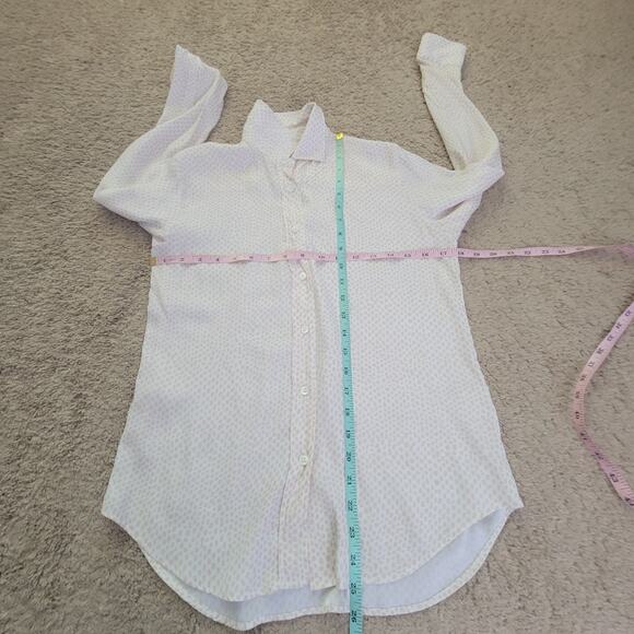 Amina Rubinacci 42/L Silk Button Up Printed Top Shirt Pastel Pink Made in Italy - Picture 4 of 11